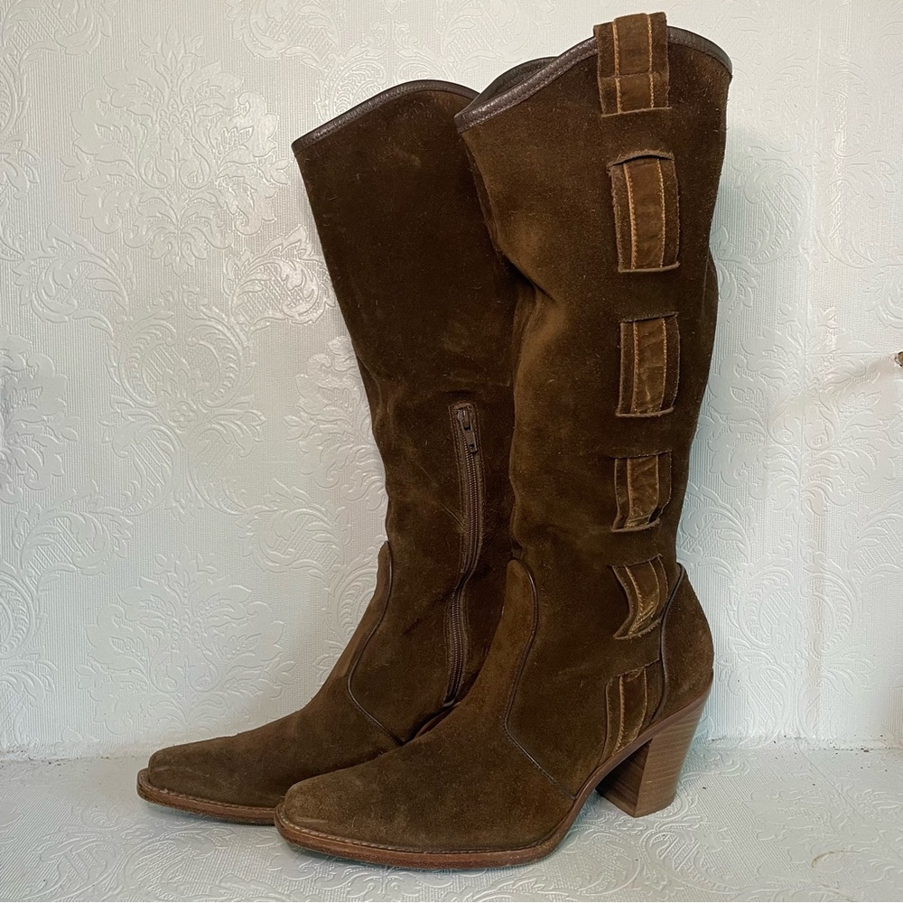 Via Spiga Suede Heel Boots
